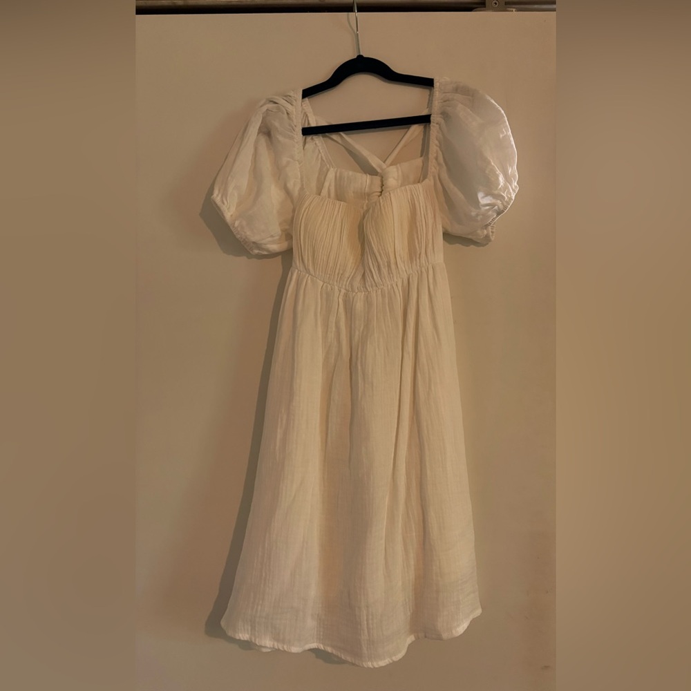 Princess Polly Cream Puff Sleeve Midi Dress